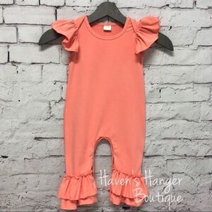 Baby Girl Peach/Coral Romper 